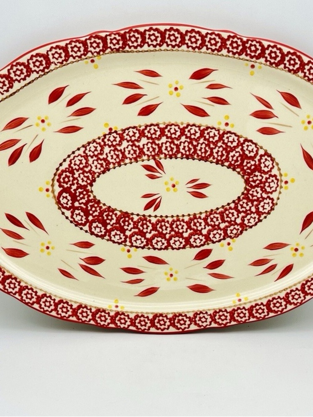 Temp-Tations White Ceramic Ovenware Platter